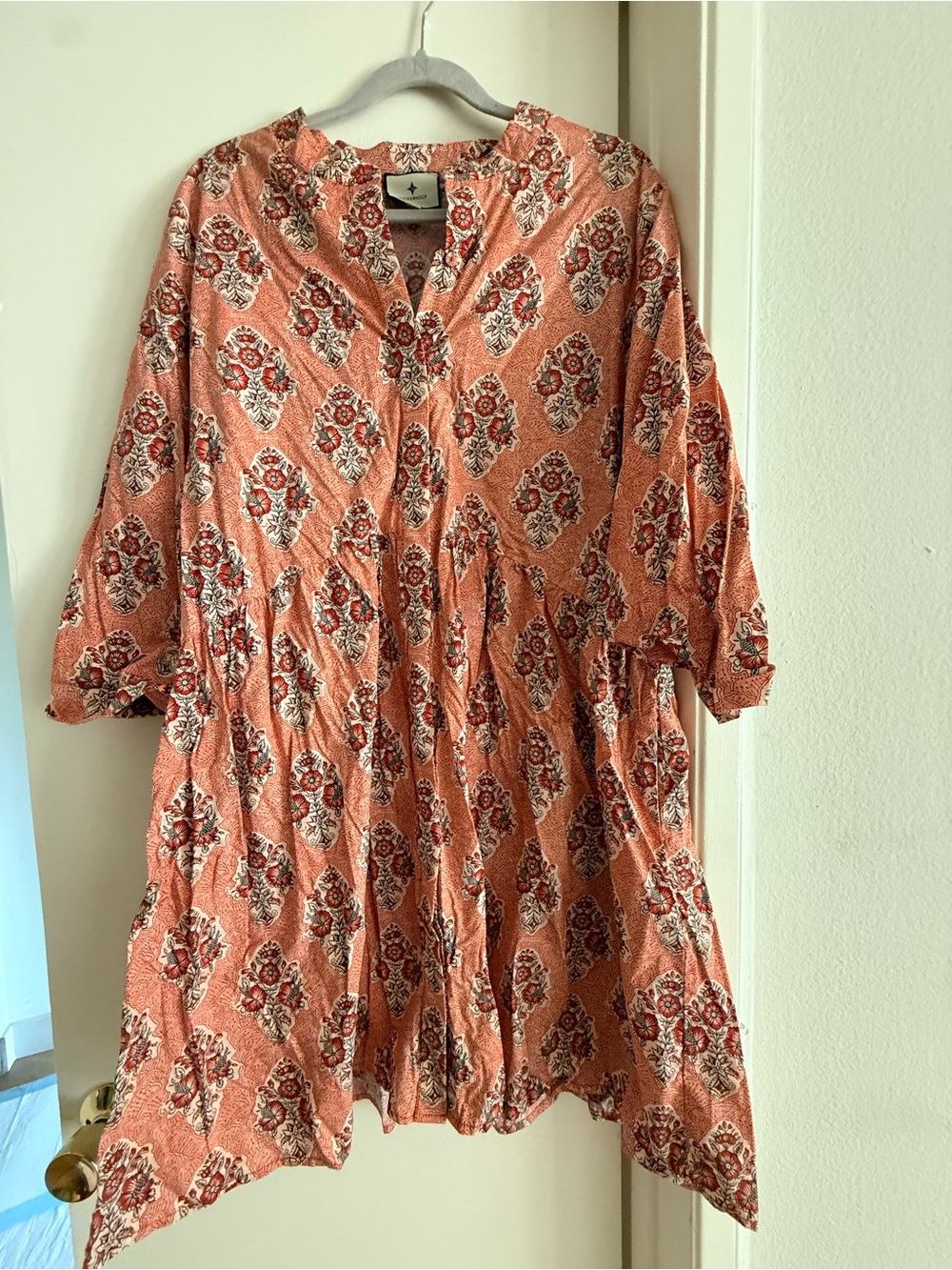 Tuckernuck Relaxed Floral Print Tunic in Rust Pink